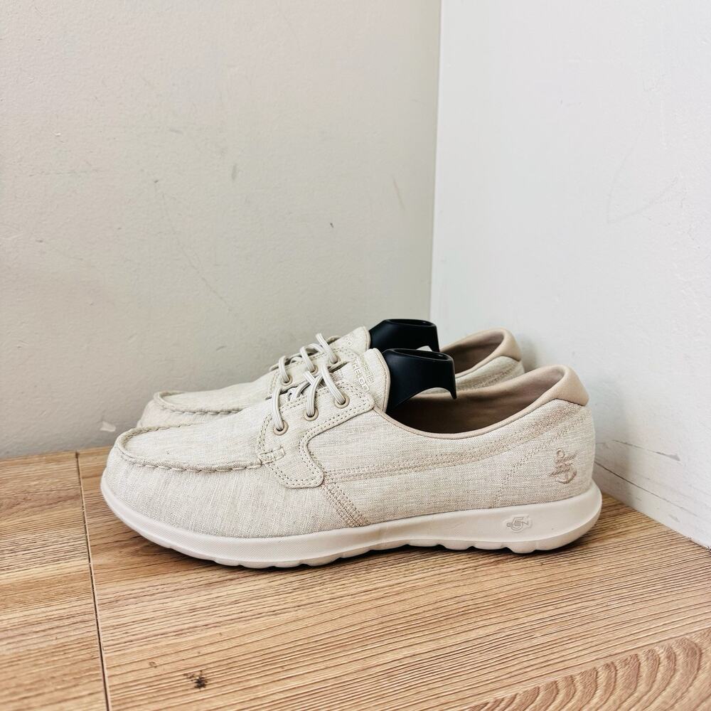 Skechers Women's GOwalk Lite - Isla boat shoes Beige Size 9 - Picture 2 of 11